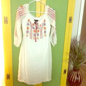 Spanish White Silk Dress